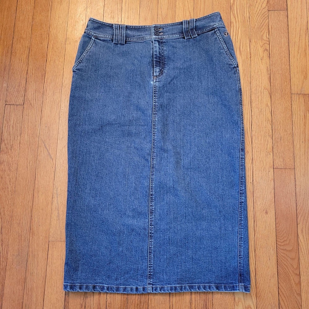 Duck Head 14 Denim Blue Jean Skirt Back Slit Modest Church Home School Mom
